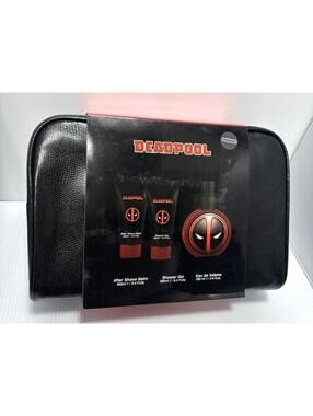 Marvel Deadpool 4pc Fragrance Gift Set 100ml EDT Shower Gel Balm Bag 2016